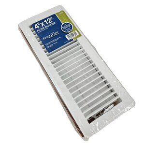 AmeriFlow 4 X 12 Floor Register Heavy Gauge Steel Multi Shutter Damper White